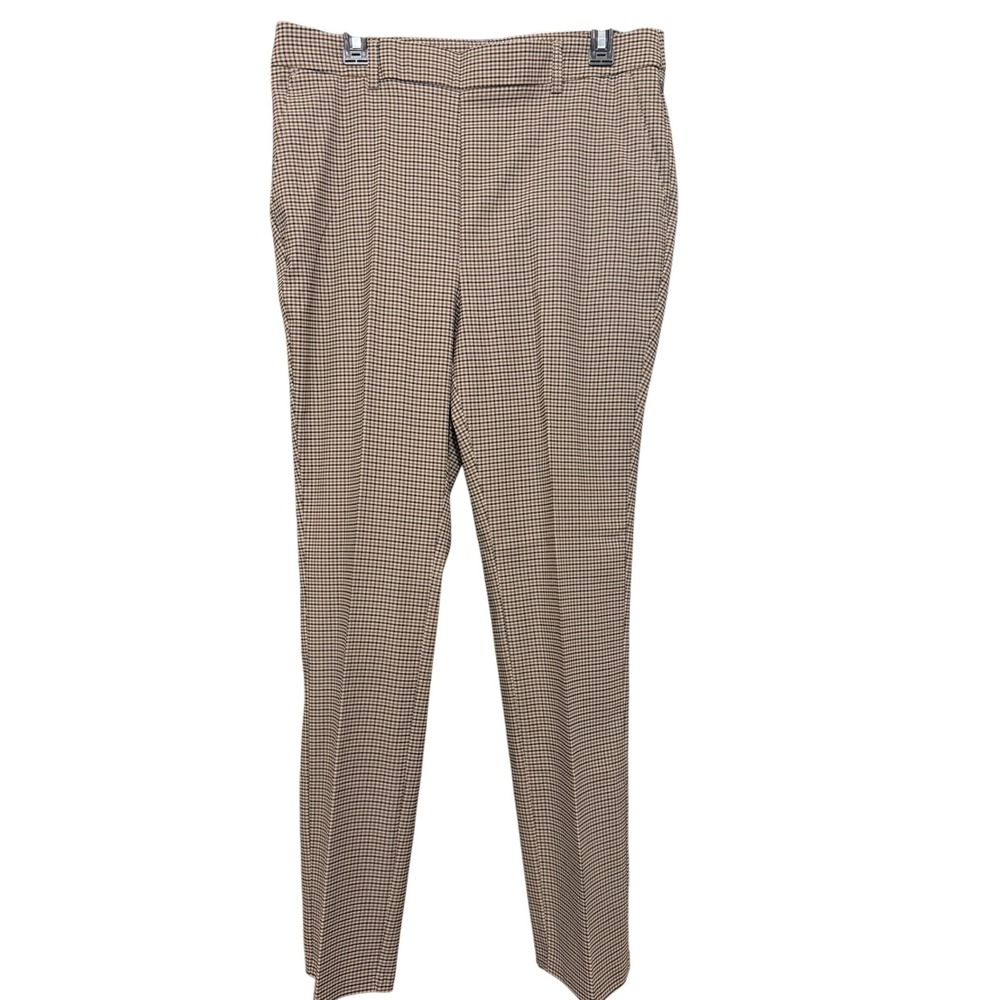 Rafaella Womens Houndstooth Check Dress Pants Brown Black RSBFD065 Size 14